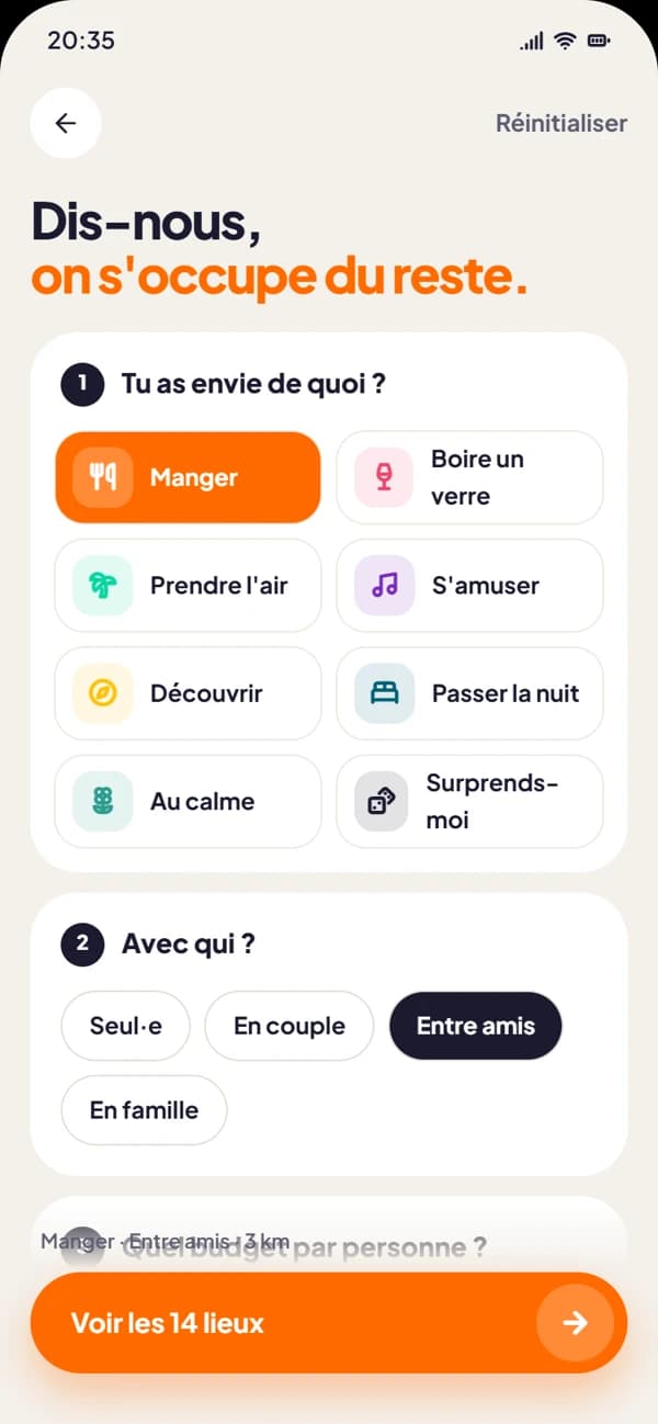Aperçu de l’application Dé ayi : moteur envies