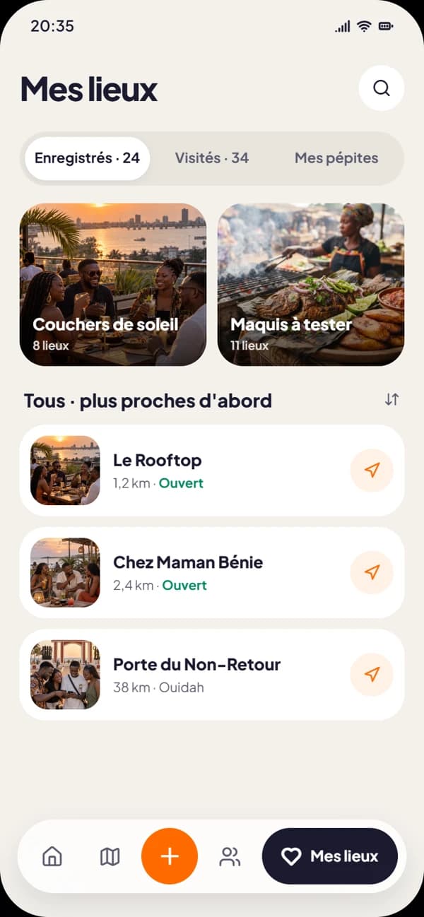 Aperçu de l’application Dé ayi : mes lieux